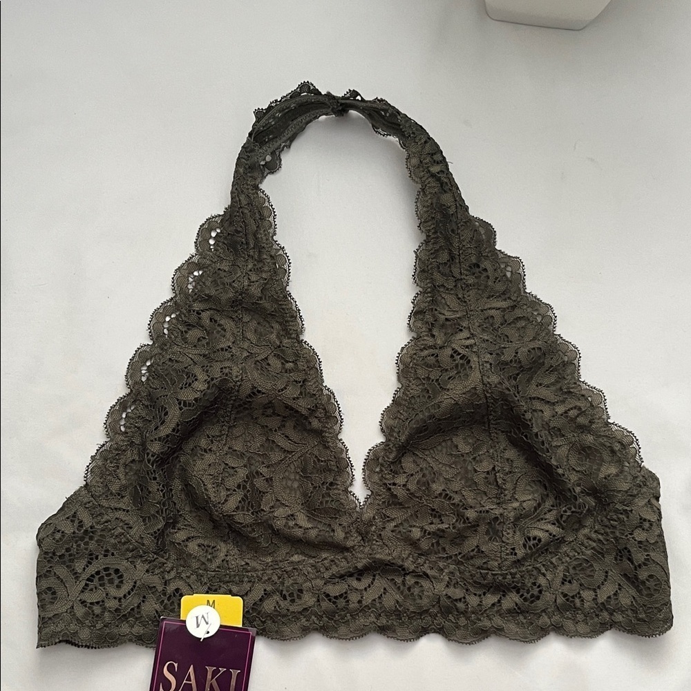 The Olive Lace Bralette - Picture 1 of 10